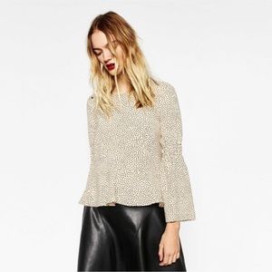 Zara Polka Dot Bell Sleeve Top BOGO